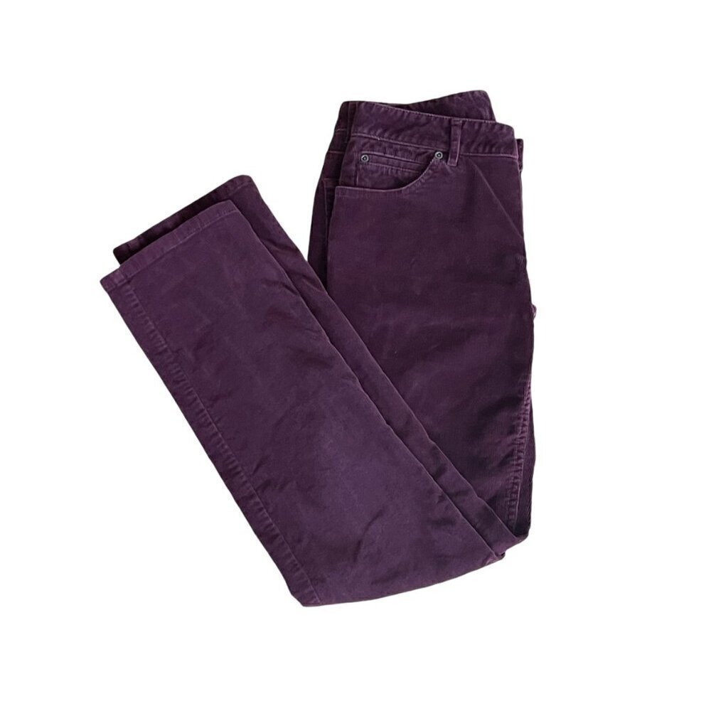 J Jill Burgundy Corduroy Pants Size 2 Slim Straight Leg - Picture 4 of 10